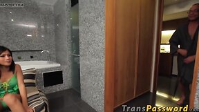 Hot trans perfect ass banged hard with 12 inch huge dick