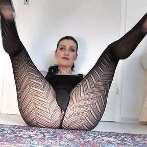 Black Knitted Tights Demonstration and Feet Sniffing JOI