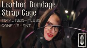 Leather Bondage Strap Cage - Total Weightless Confinement