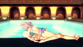 Belfast bikini sex on the pool | RED | Azur Lane | Full &amp_ POV on Sheer &amp_ PTRN: Fantasyking3