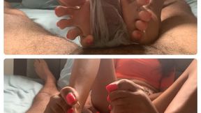 Dick in a Bag Getting Crushed By Toes