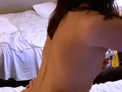 Tight ass brunette amateur Angel Hott