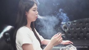 Asian Beauty Smoking Interview: Deep Lung Inhales & Heavy White Smoke Exhales Confessions — CHEN1 4K