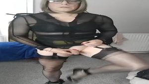 aged Cd stroking off Her ramrod