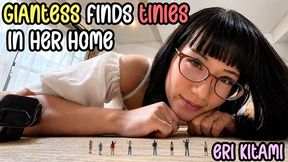 Giantess Eri Kitami finds shrunken people in her home