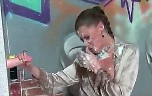 Spray Painter Gets Sprayed