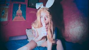 Bunny with butt plug in her asshole would love to get some pleasure - Spooky Boogie