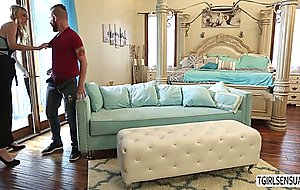 Ts blonde mandy mitchell gives anal fuck to a hunk stud