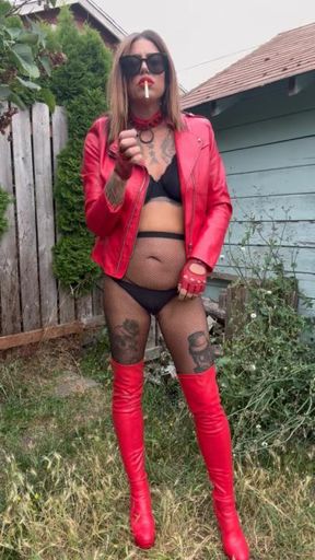 Red leather
