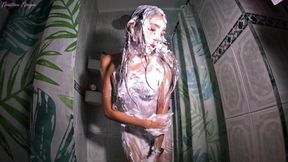 Vlog in the Shower Ends up Messy with Shaving Cream