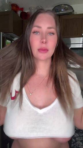 Amateur big-titted onlyfan shows off her tits