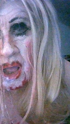 Shameless old cumslut slag Sarah, smokes drinks dogger's cum from used condom and own piss   Clip 2