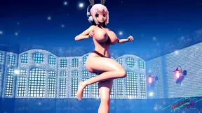 Bouncy Big-Tits Anime Babe Super Sonico Dances Seductively in Ultra HD 4K