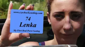 Lenka at her first porn casting