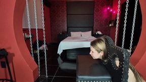 Smashing your tiny face into our dungeon's fetish chair By Rosalia Peach, Ariel and Sabrina part 1