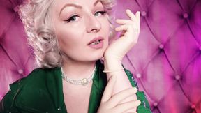 ASMR: latex medical gloves and green PVC coat - sexy pin up MILF Glaminatrix Arya Grander - free vid