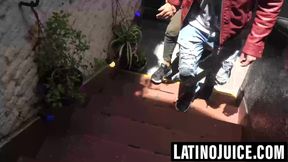 Tatted straight Latino wrecked outdoors bareback