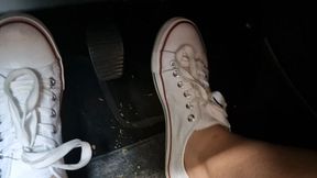 Hardcore pedal pumping in white sneakers - Drinving in Milano with boobs out! 1080HD