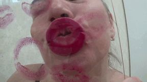 Sexy red lips kissing you b