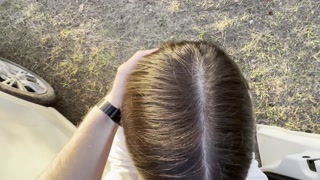 My girlfriend sucked my cock in the woods, and I had to cum on her body