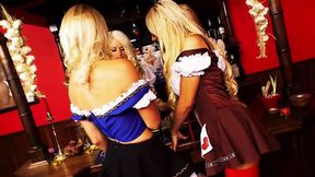 Four Naughty Blonde Barmaids Get Wet in Erotic Lesbian Orgy