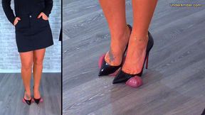 215 Amber Split Cam - Crushing The Cum From Your Balls Under Plexiglass & Our Hot Louboutin Heels - Cock Trample Trampling CBT Ballbusting Shoejob