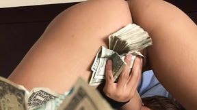 Asian Slut Kyra Gets Horny Counting Her Money In Bed