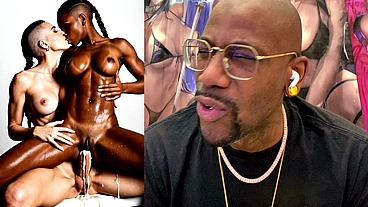 Transgender Babe With A Tight Bald Pussy Creampies Inside A Tight Bald Black Pussy Slut With Her Large Beautiful Girl Cock, AI Generated