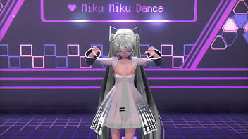 Hatsune Miku Cynical Night Plan Undress Dance Hentai Small Tits MMD 3D White Hair (CLIP)