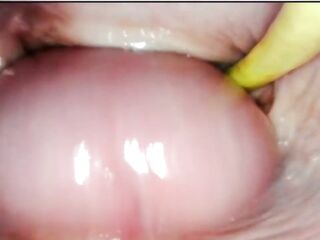 ASTONISHING INWARD POV. CAMERA INSIDE HER VAGINA DURING THE TIME THAT I FILL HER WITH CUM
