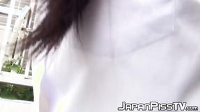 ”Introverted teen pisses in her panties in public”