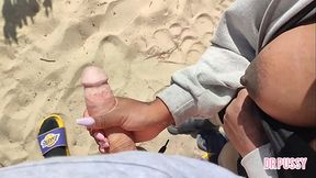 Lonely wife's beach fantasy - big cock and big breasts