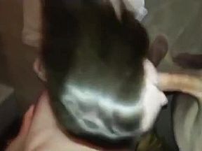 Slutty amateur babe sucks three stiff cocks totally dry