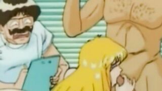 Blonde anime chick rides cock before BDSM