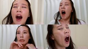 Sara Ito - CLOSE-UP of Japanese cute girl YAWNING