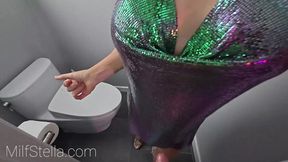 Club Slut MILF Refuses Condom in Bathroom Drill - MILF Stella