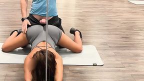 Sexy harlot fucked in doggy pose in the gym