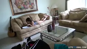 Tight-assed GF gets a hard pounding on tape