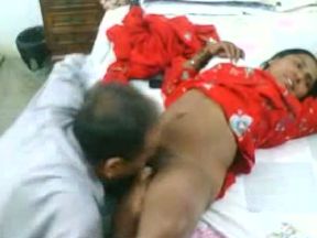 Old skinny dude eats and fucks his young wife on cam