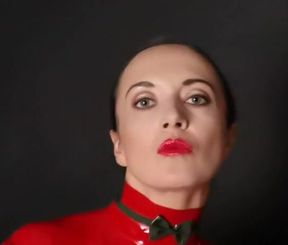 Latex haul of a gorgeous military look latexdress!