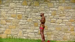 Xu Xin Xia Sweaty Orgasms Against A Rock Wall