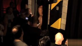 Hot Muscle Posing Strip Show in LA Bar