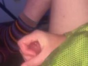Paraplegic Solo Jerking with Cumshot