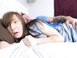 Stepson sneaks into Stepmoms daybed and SCREWS HER HARD - Leaving her Creampied