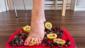 Evil girlfriend foot crushes your fruit salad