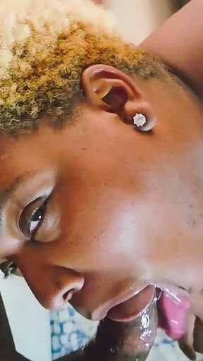 Lucky Gurl Slurp Goddess - Ebony Throat Goat Gives the Best Sloppy Blowjob