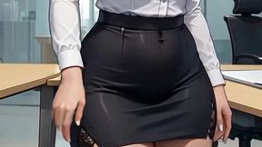 Waifu Secretary POV - Latina &amp; Colored Hair Office Close-Up Teasing