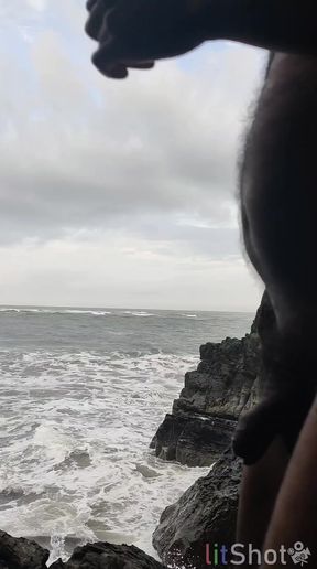 Public beach guy caught jerking off in public
