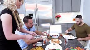 ”FAMILY STROKES MILF tested by two Sexy dicks that fill her juicy muff”