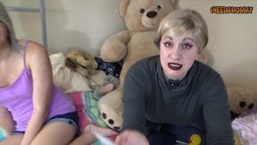 jessica teaches olivia how to put you back in diapers